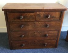 A Victorian mahogany chest of three long and two s