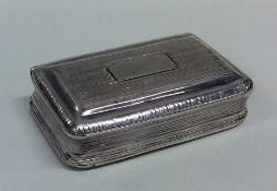 A Georgian silver hinged top snuff box with gilt i