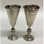 CHESTER: A pair of tapering silver goblets. 1913.