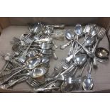 A large Kings' pattern silver plated cutlery set.