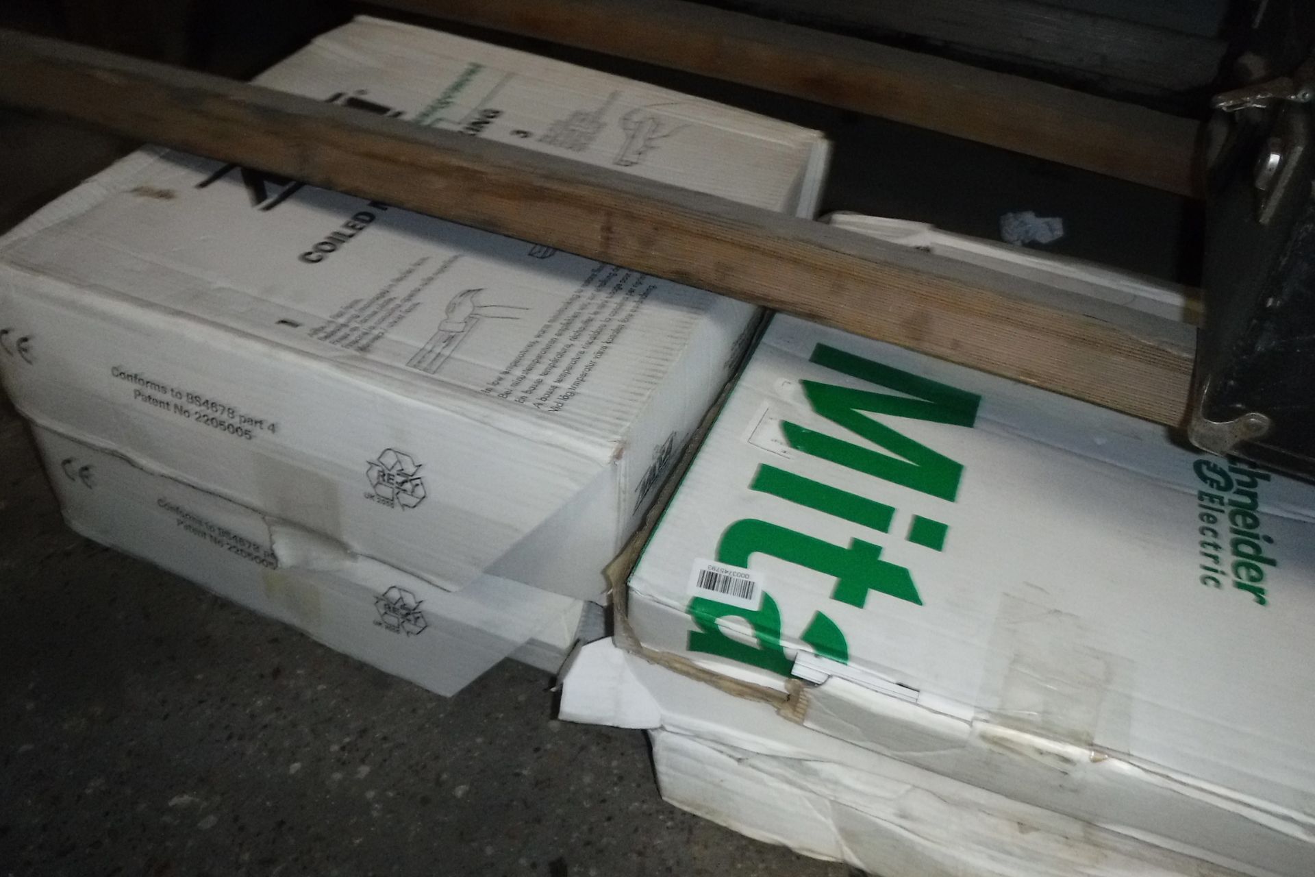 7 boxes of Mitre coiled cable trunking