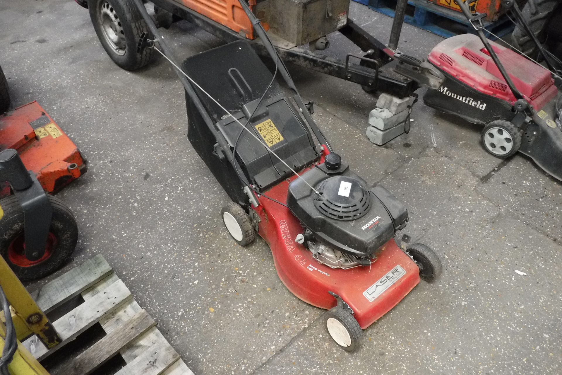 2x Mountfield petrol-powered rotary lawnmowers