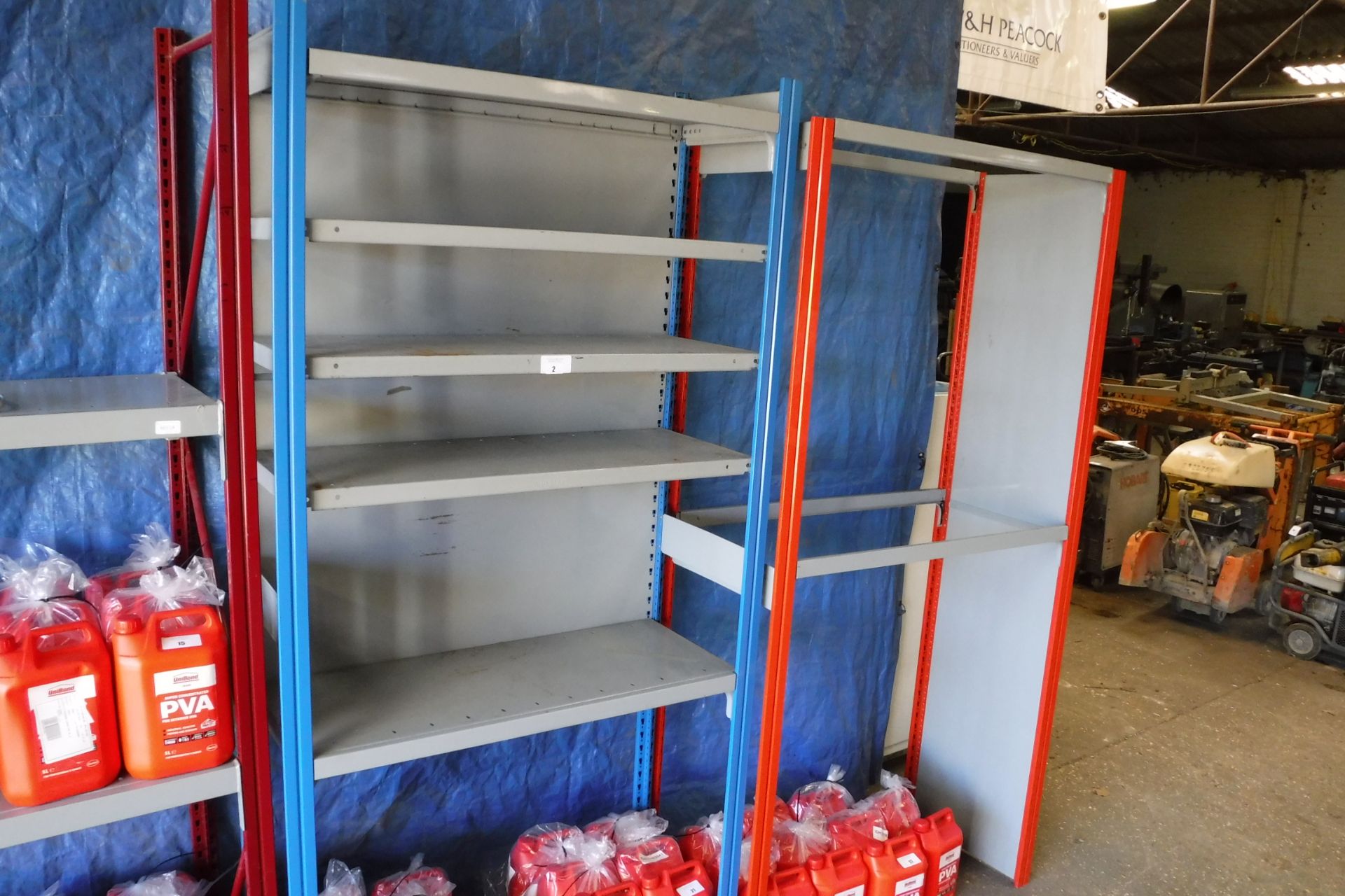 Quantity of mainly Dexion medium-duty boltless racking, comprising 8 uprights in blue/grey plus