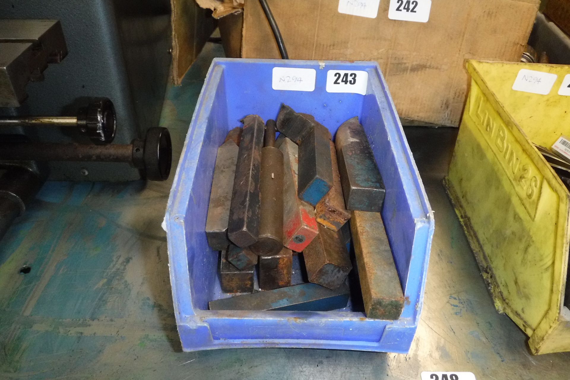 Blue linbin containing milling cutters