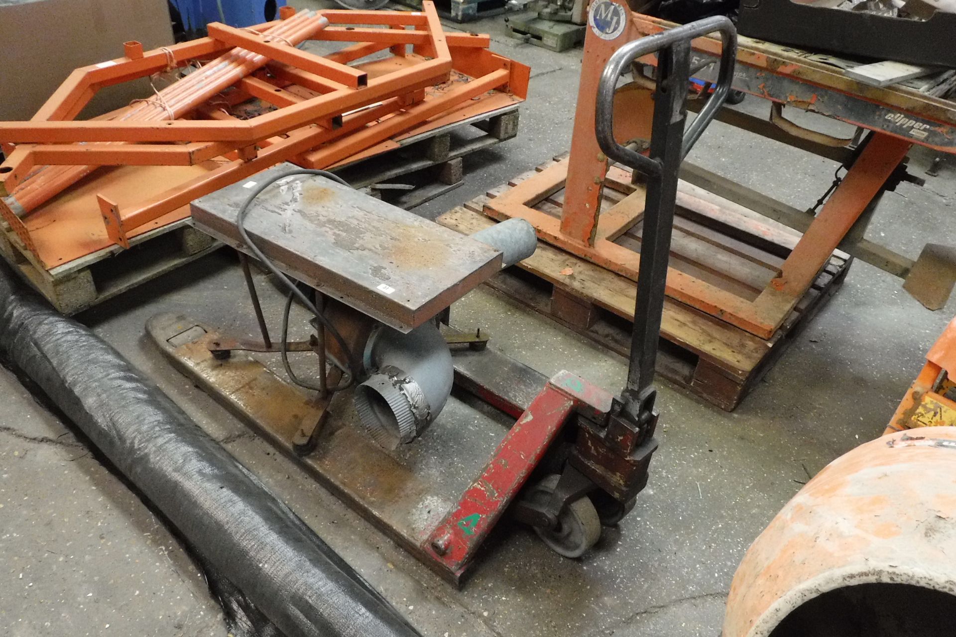 Red pallet truck