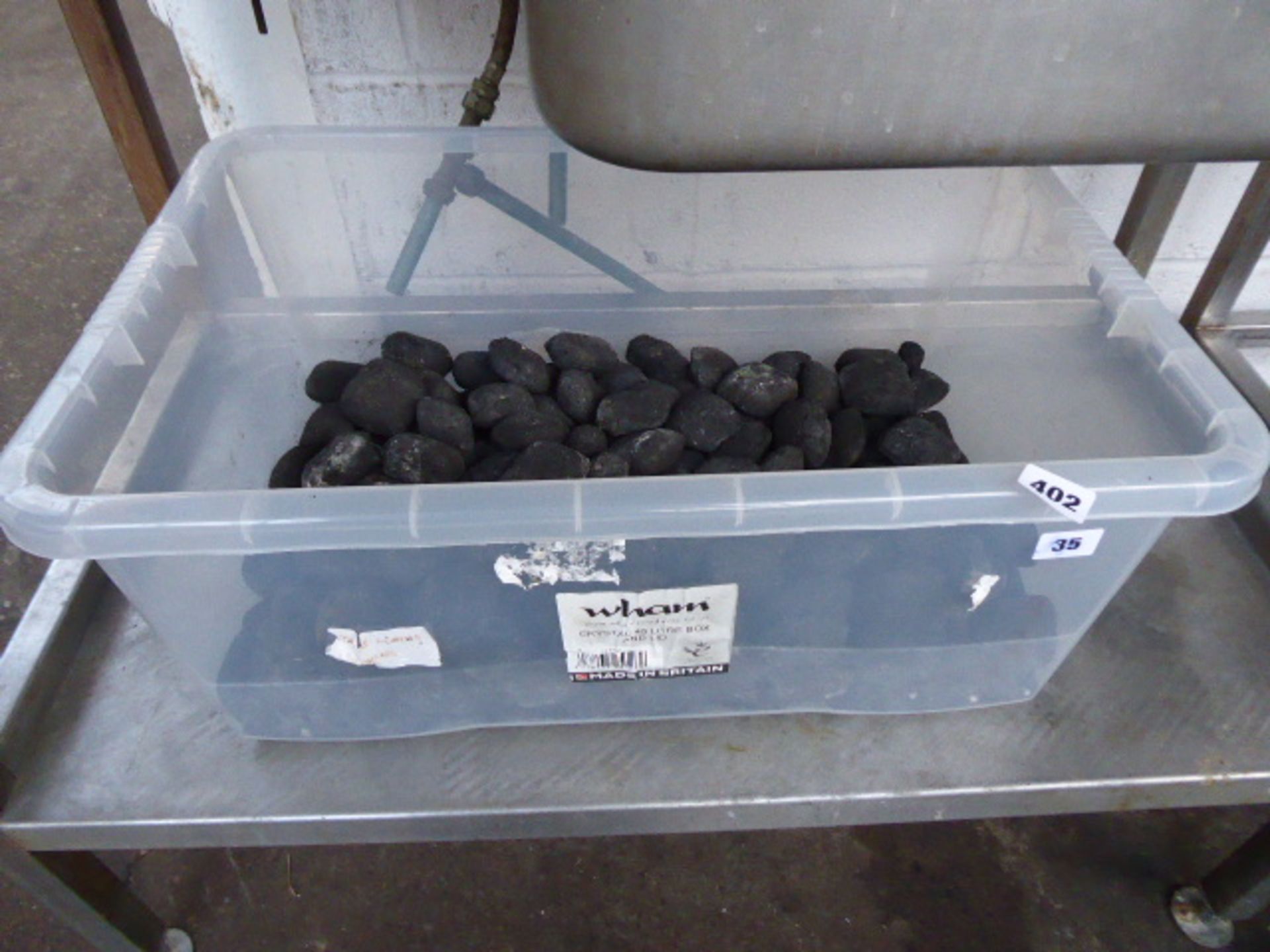 (35) Box of charcoal rock