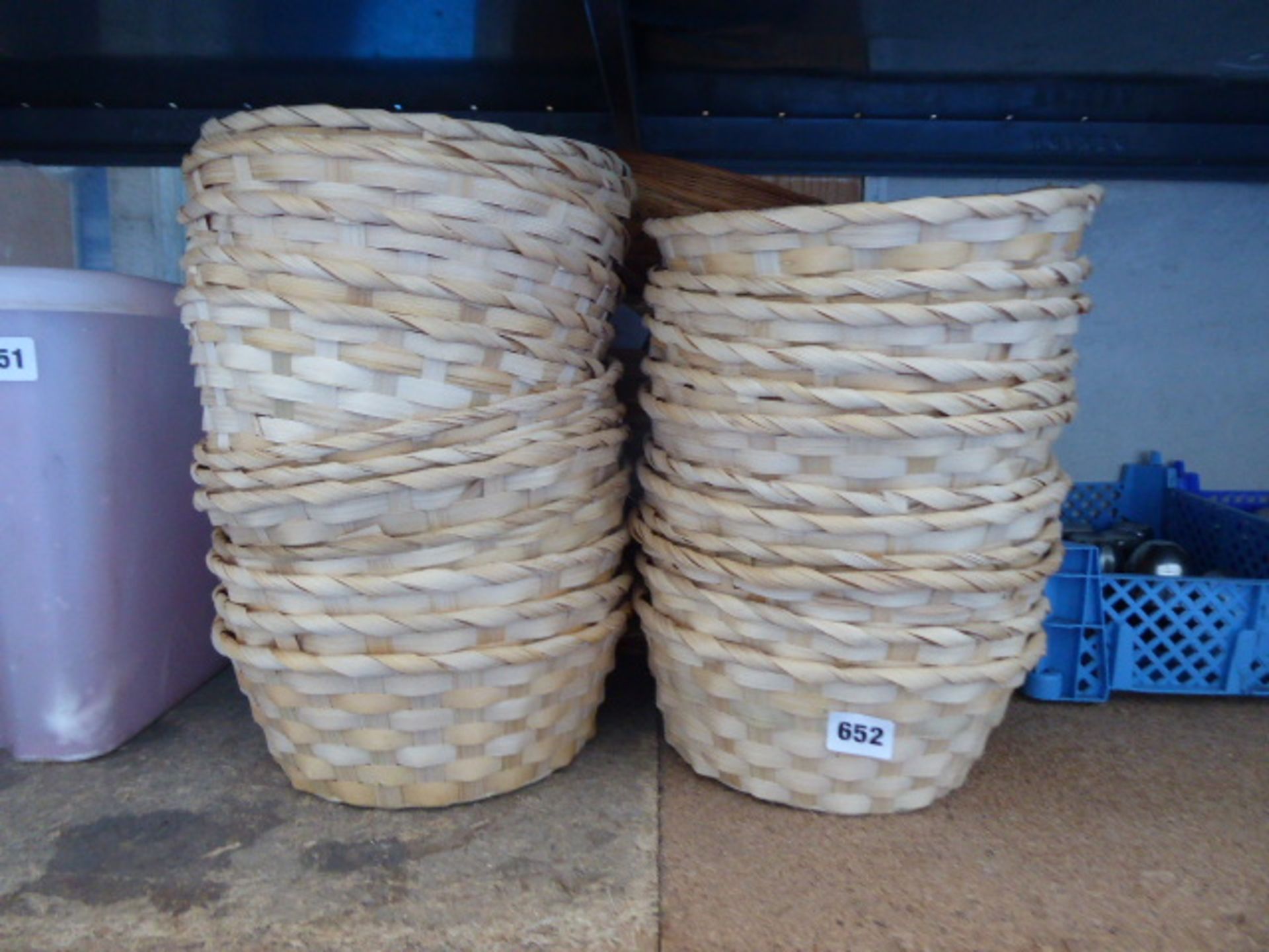 3 stacks of bread baskets