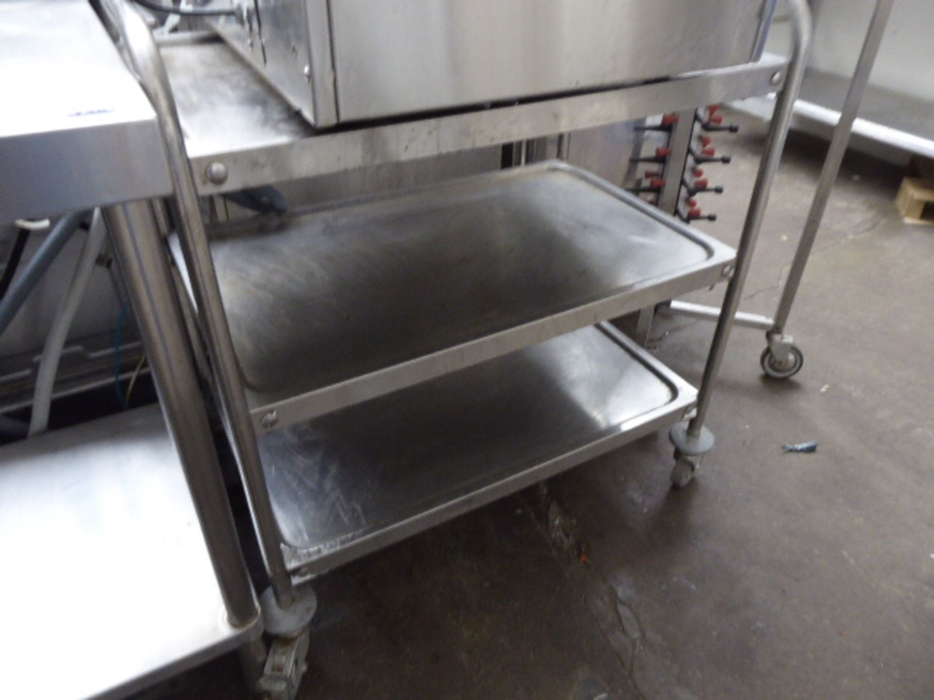 80cm stainless steel 3 tier mobile trolley