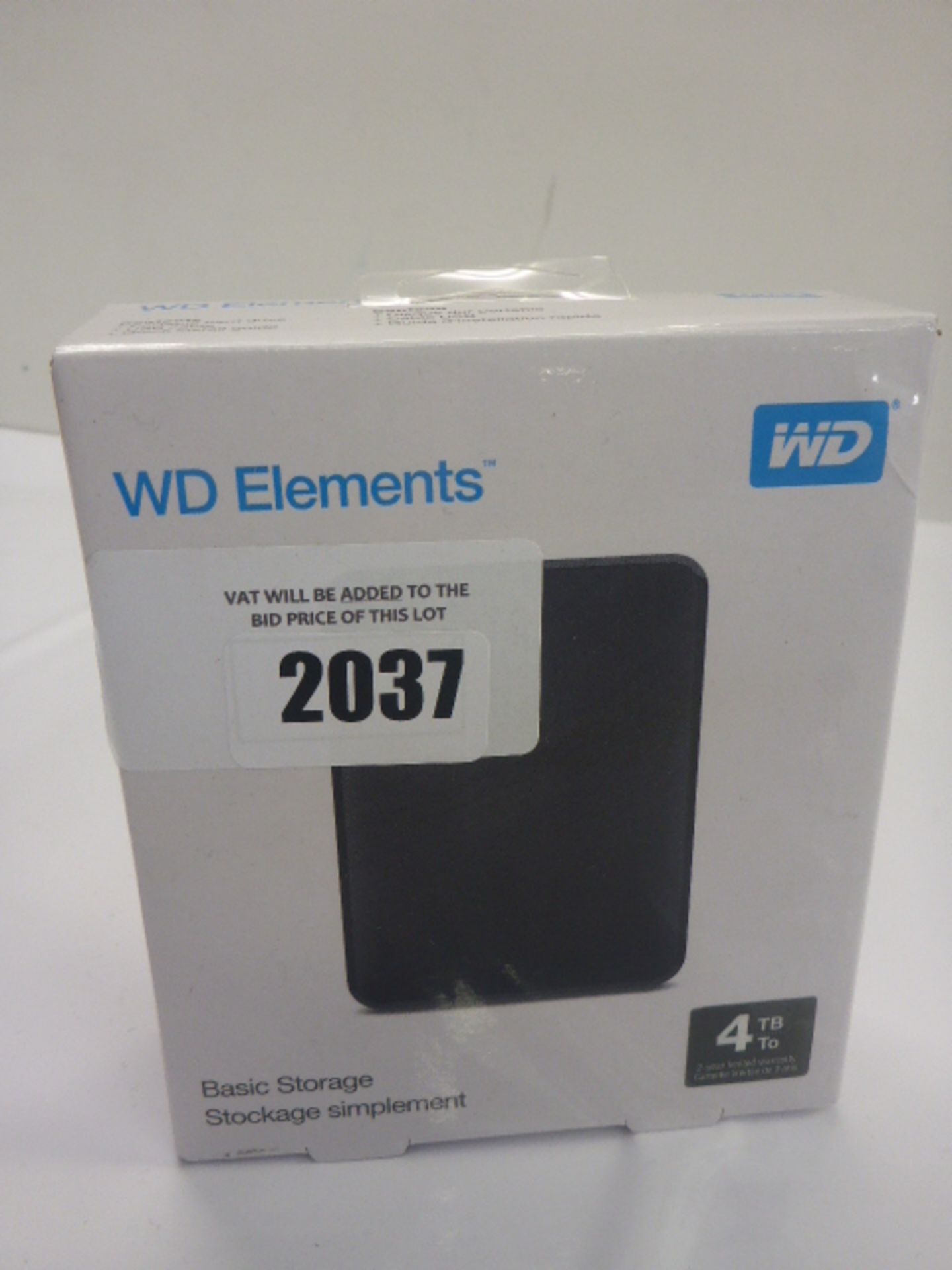 Western Digital 4TB portable HDD with box.