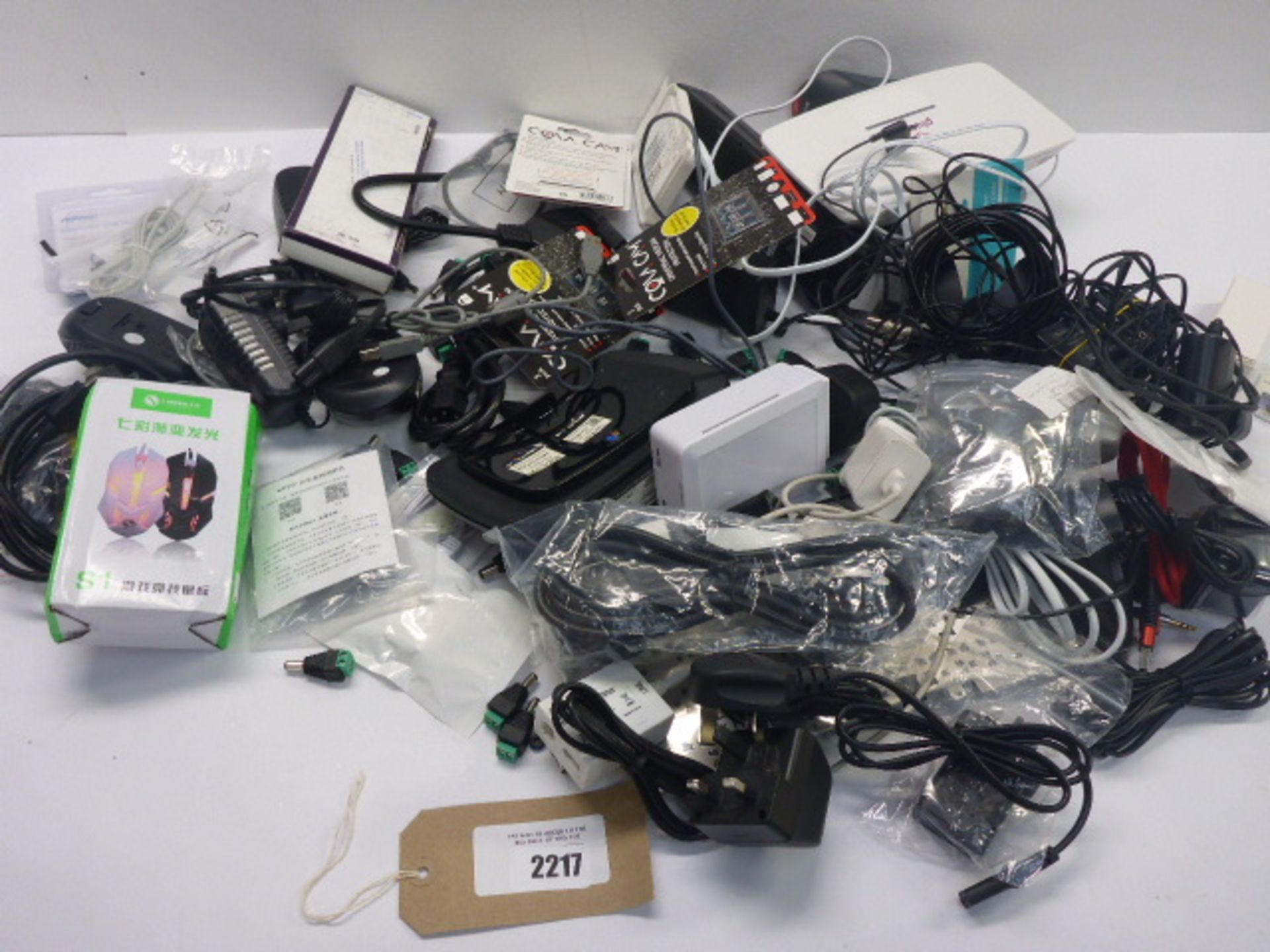 Bag of Mixed IT related items Power adaptors, PC mice , etc.