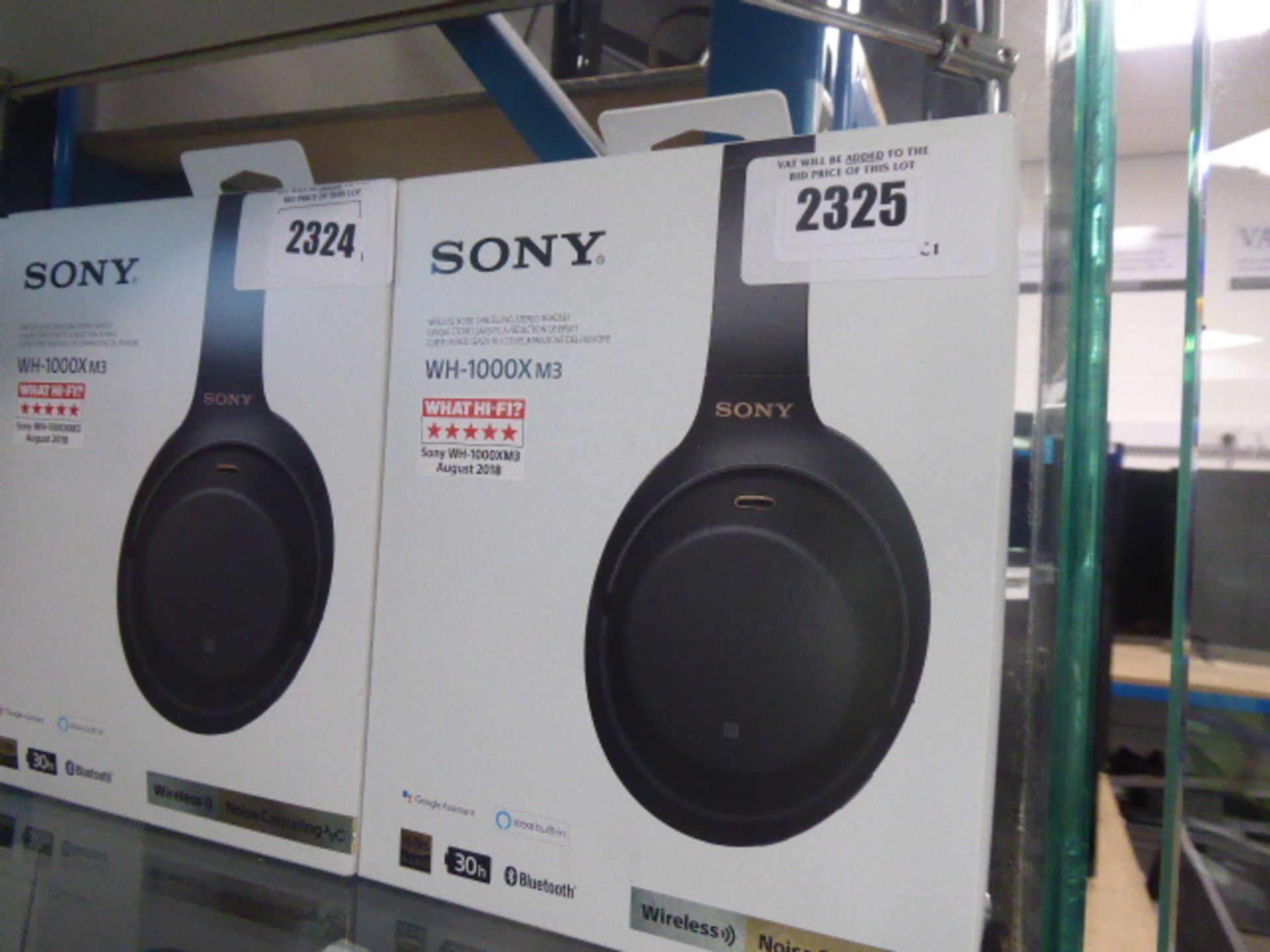 Sony WH-1000XM3 wireless noise cancelling headphones with box