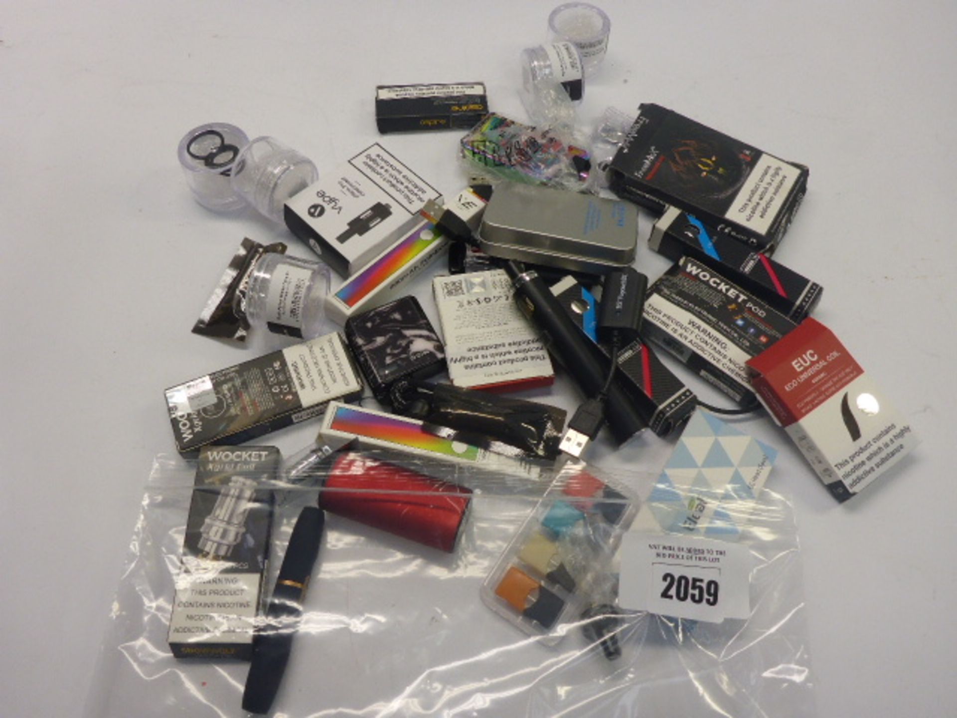 Bag of Vaping kit accessories, Smok, Aspire, ETC.