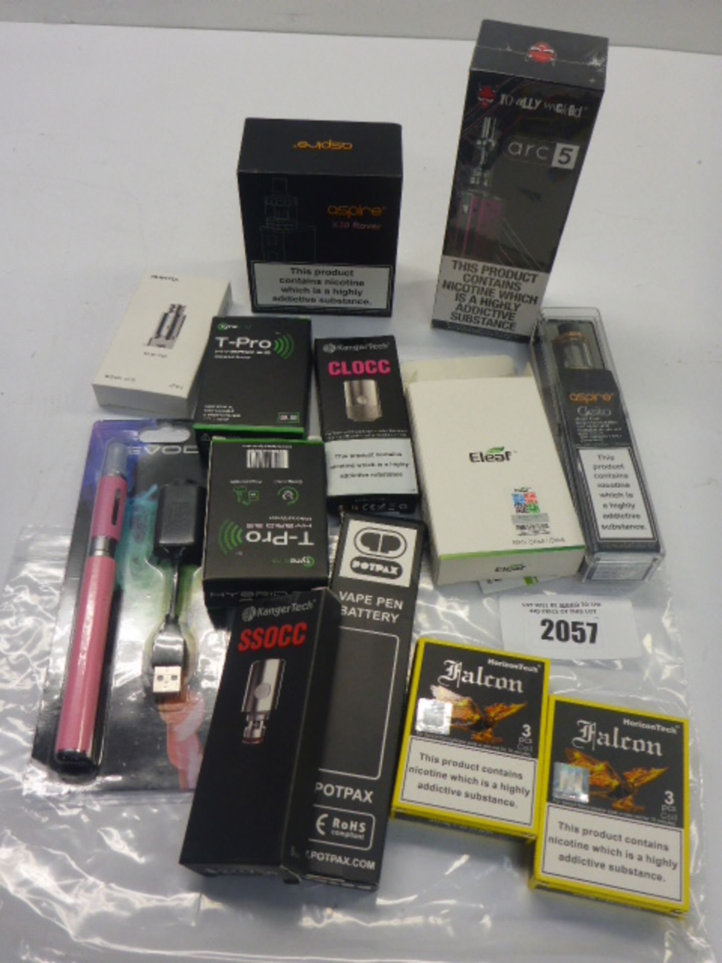 Bag of Vaping accessories, various Brands, Aspire, Totally wicked, etc.