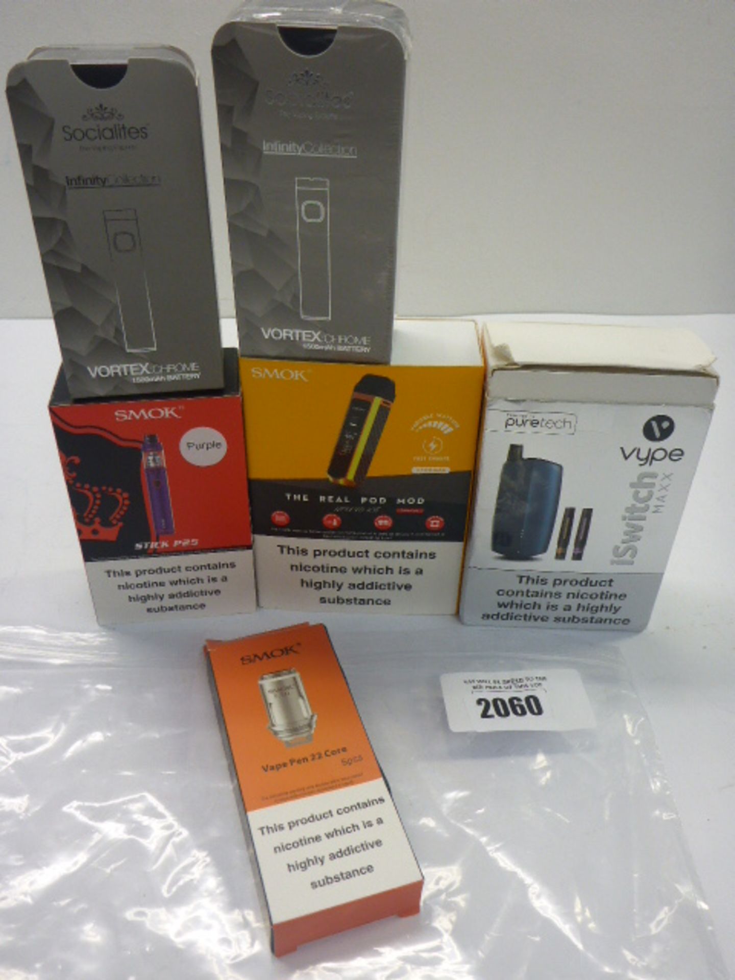 Bag of Vaping Kits, including Vype iSwitch Maxx, Smok Real pod mod, etc.