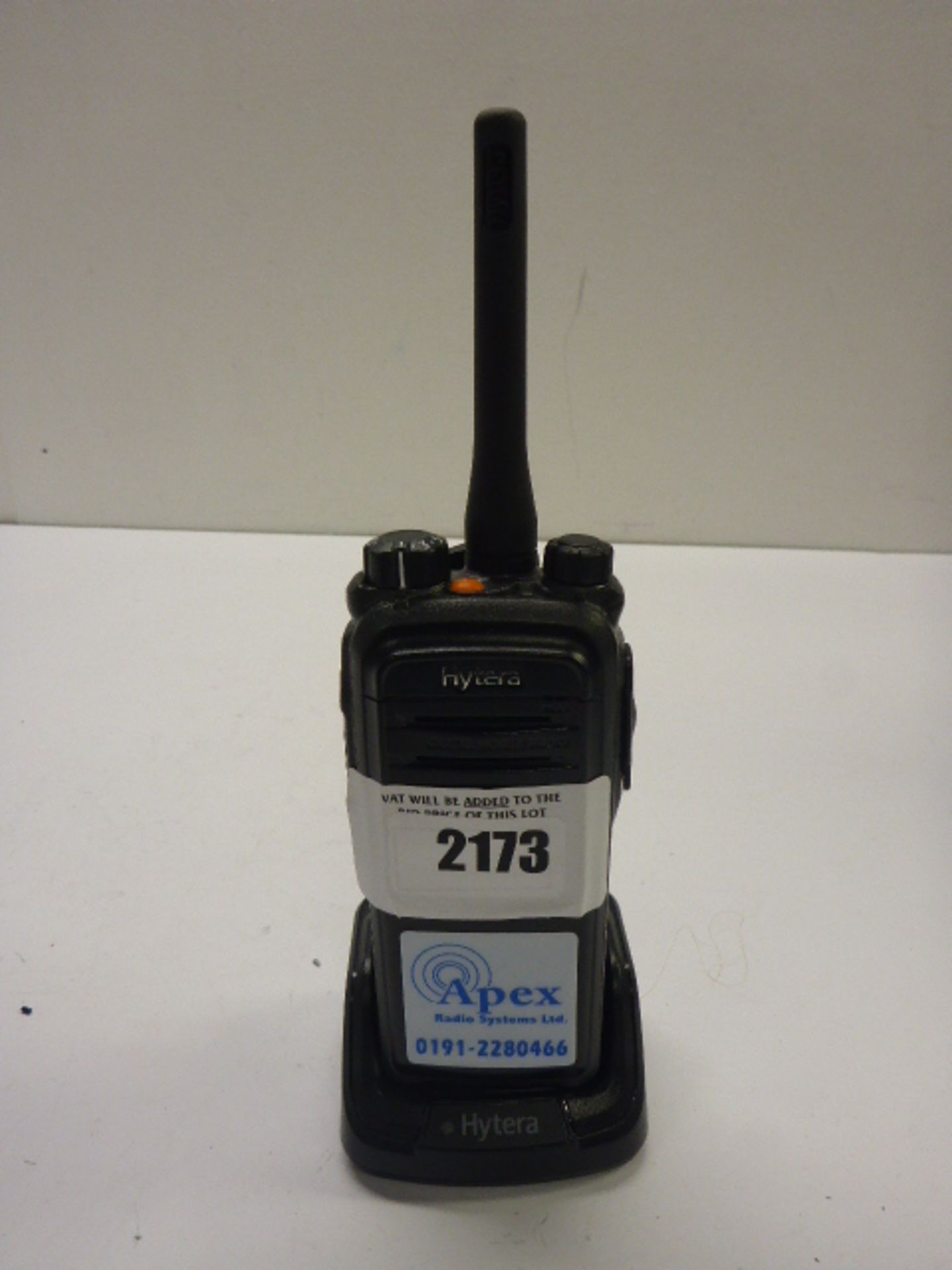 Hytera PD705 LT two-way radio with charging base