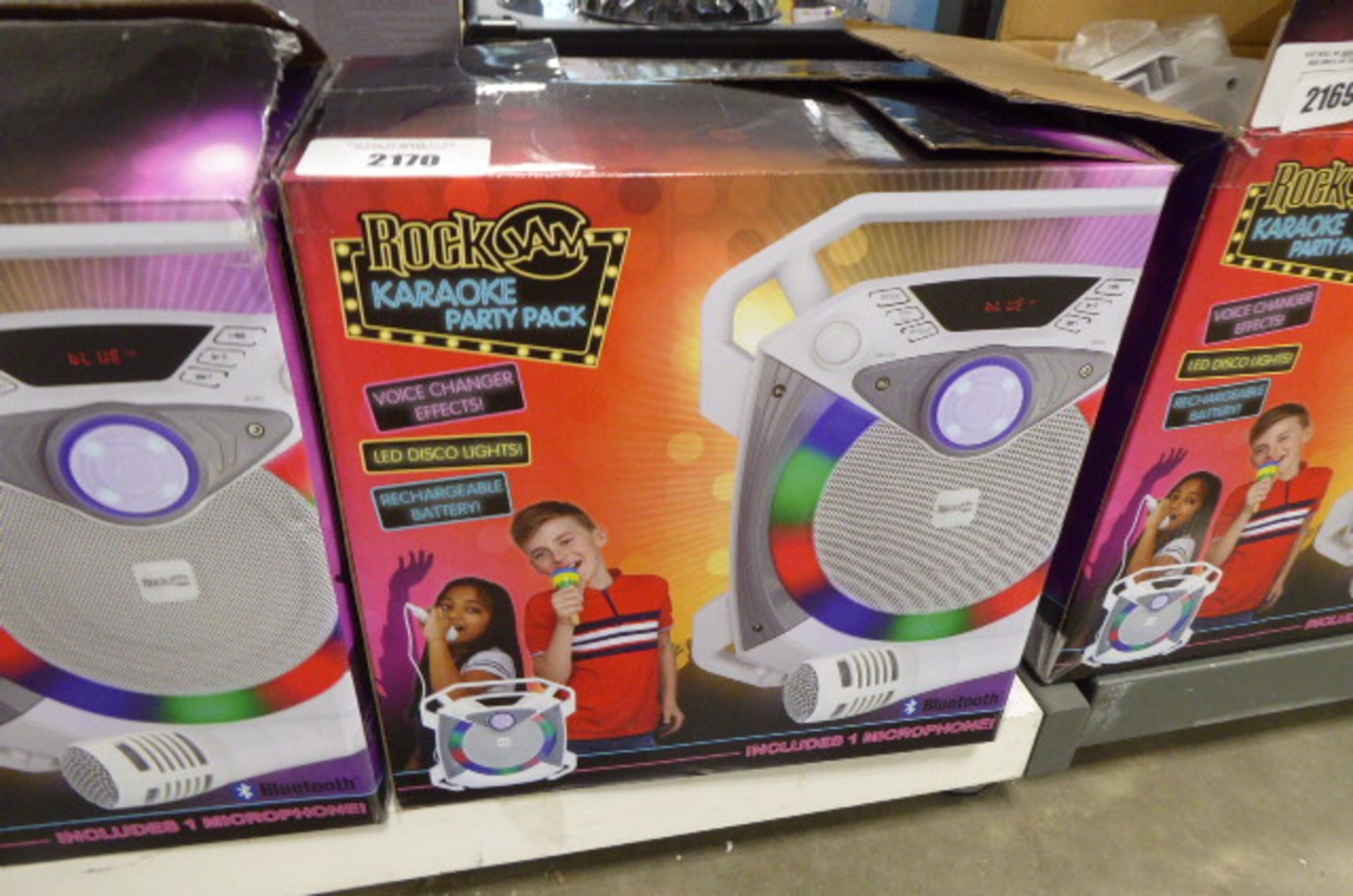 A Rockjam karaoke party pack speaker in box