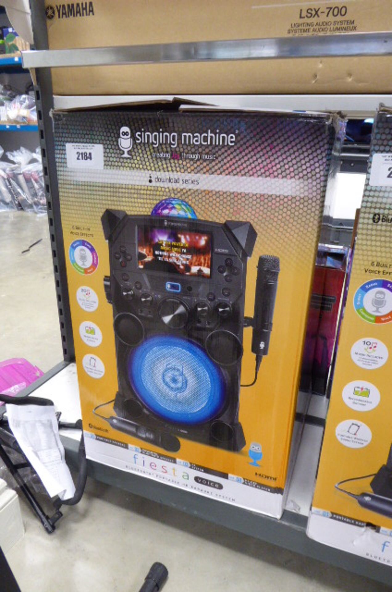 A Singing Machine Fiesta Voice bluetooth karaoke system in box