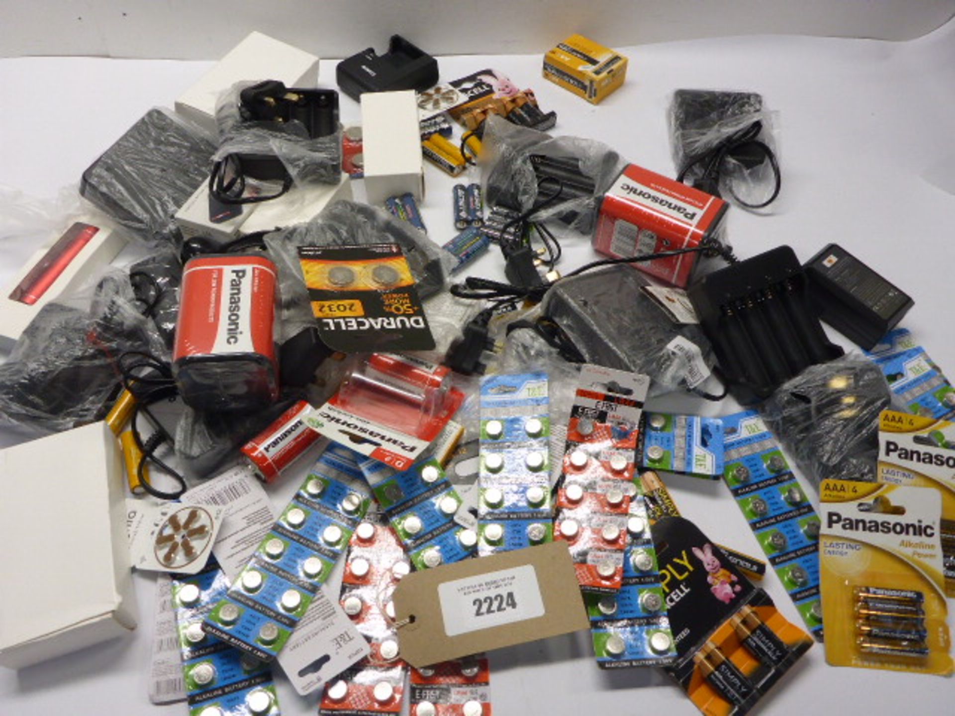 Bag containing quantity of various batteries