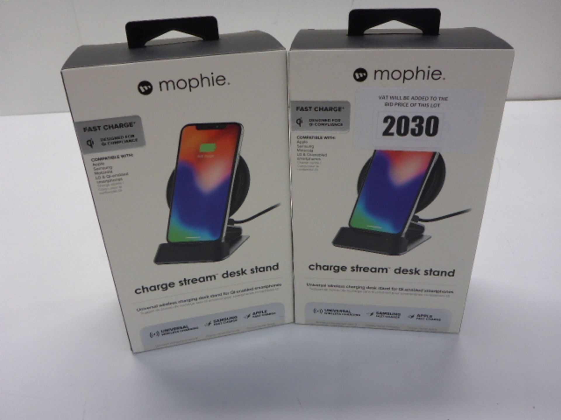 2x Mophie Charge Stream desk stands