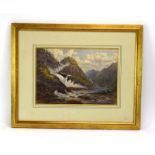 Percival Hart (1864-1896), A waterfall and river landscape, signed, watercolour,
