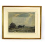 Edwin Harris (1855-1906), A horse and cart in a field, signed, watercolour,