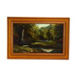 Clarence Roe (1850-1909), A river landscape, signed, oil on artists' board, 29 x 49.