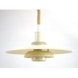 A 1970's Danish cream enamelled three-tier ceiling light CONDITION REPORT: Wear