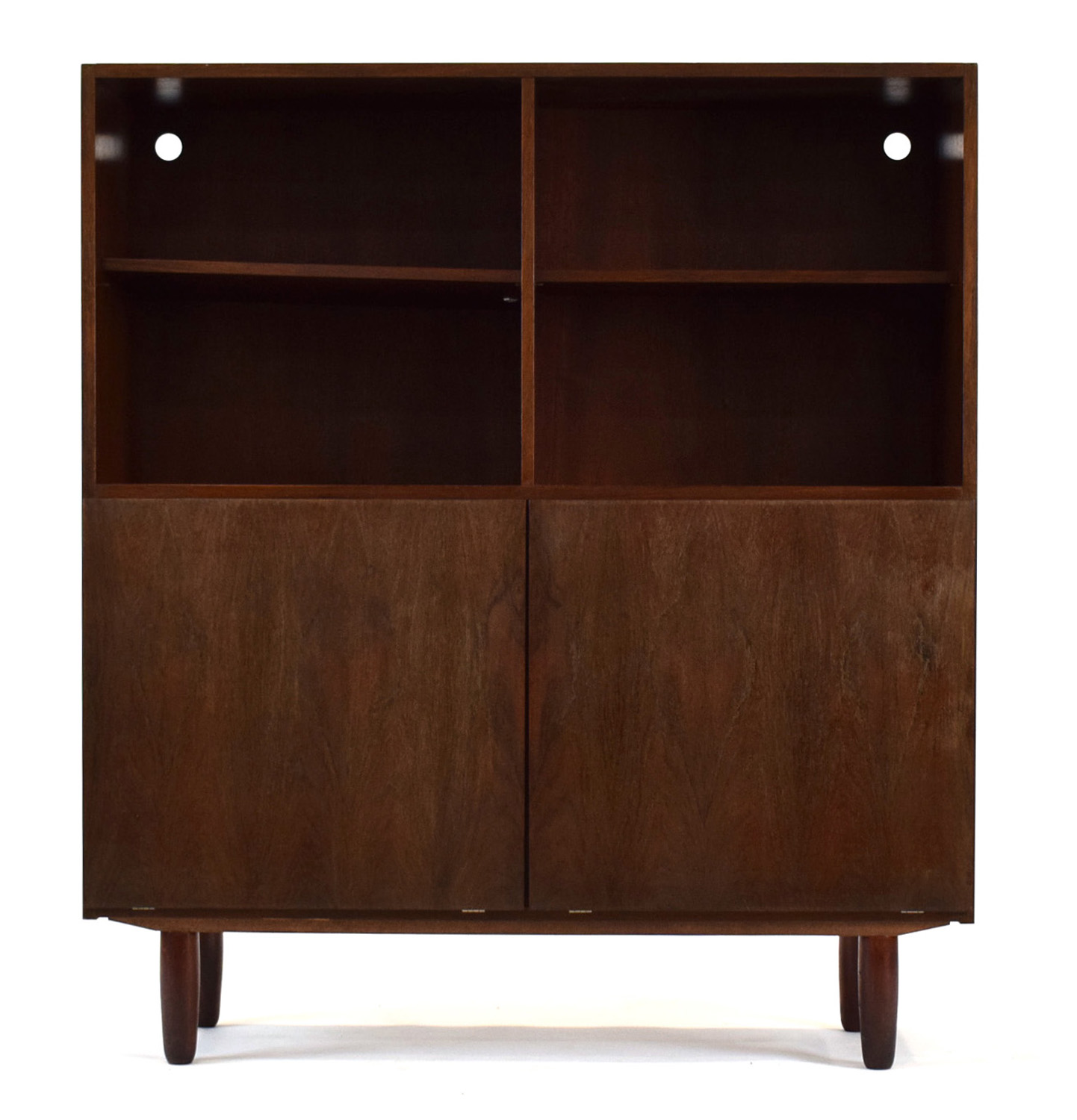 A 1960's Danish rosewood cabinet, the two adjustable shelves over two fall-front doors, - Image 3 of 3