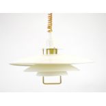 A 1970's Danish cream enamelled four-tier pull-down ceiling light CONDITION REPORT: