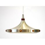 A Vitrika silvered ceiling light of trumpet form inset with perspex sections CONDITION