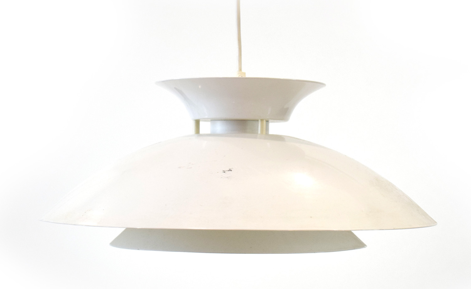 A contemporary LampGustaf white enamelled three-tier ceiling light CONDITION REPORT: