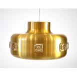 A 1970's Danish brass coloured ceiling light inset with perspex section CONDITION REPORT: