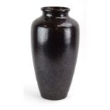 A West German vase in a black metallic glaze, h.