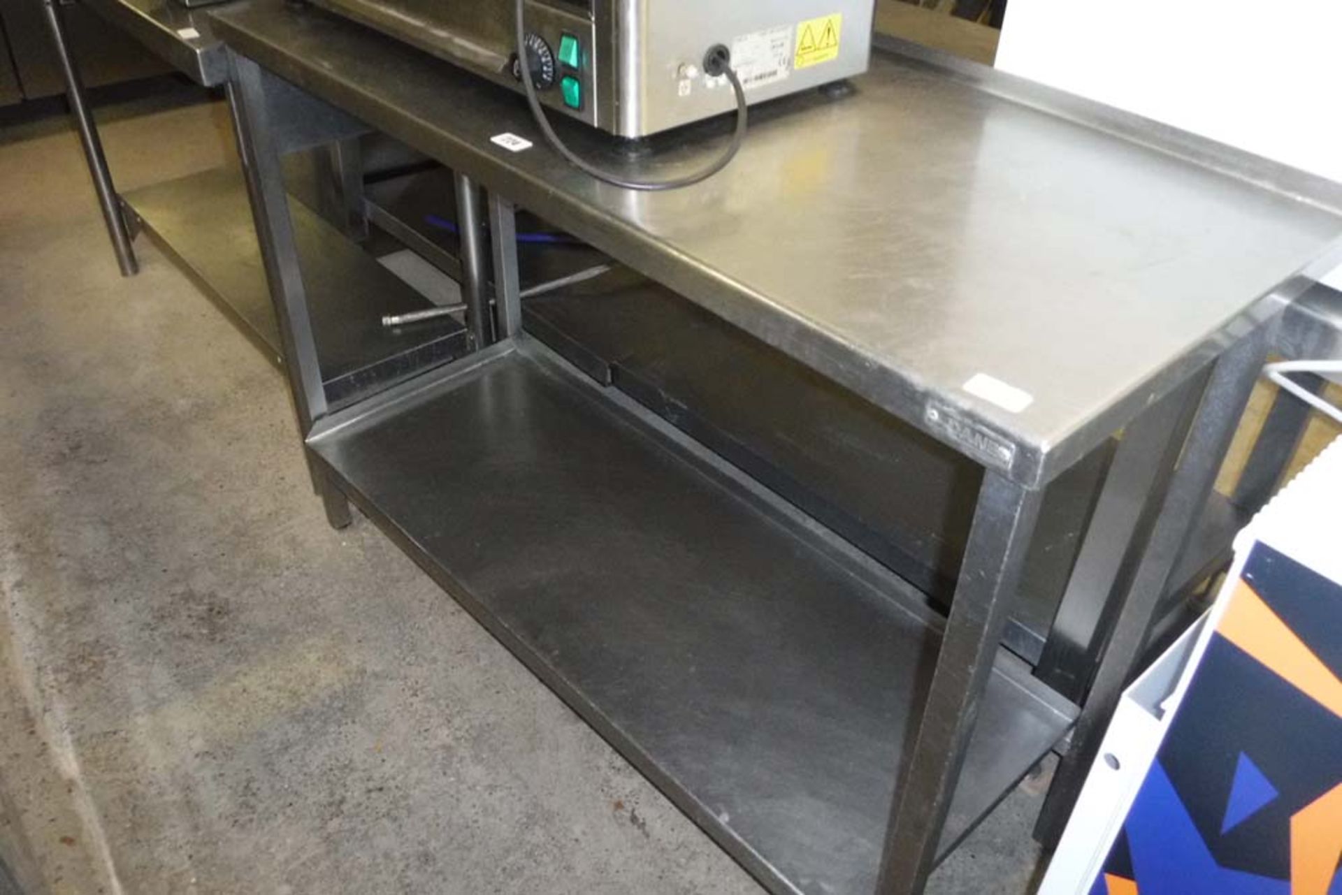 120cm stainless steel prep table with shelf under