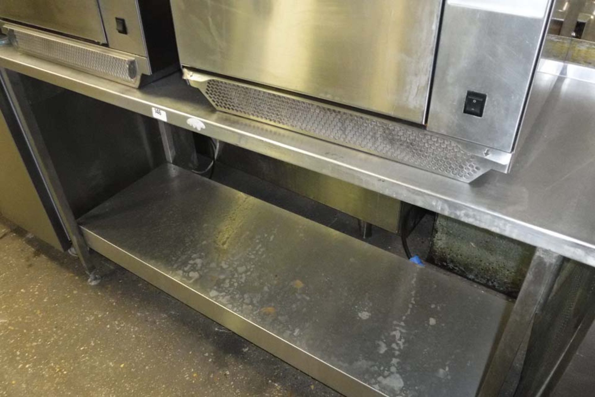 150cm stainless steel preparation table with shelf under