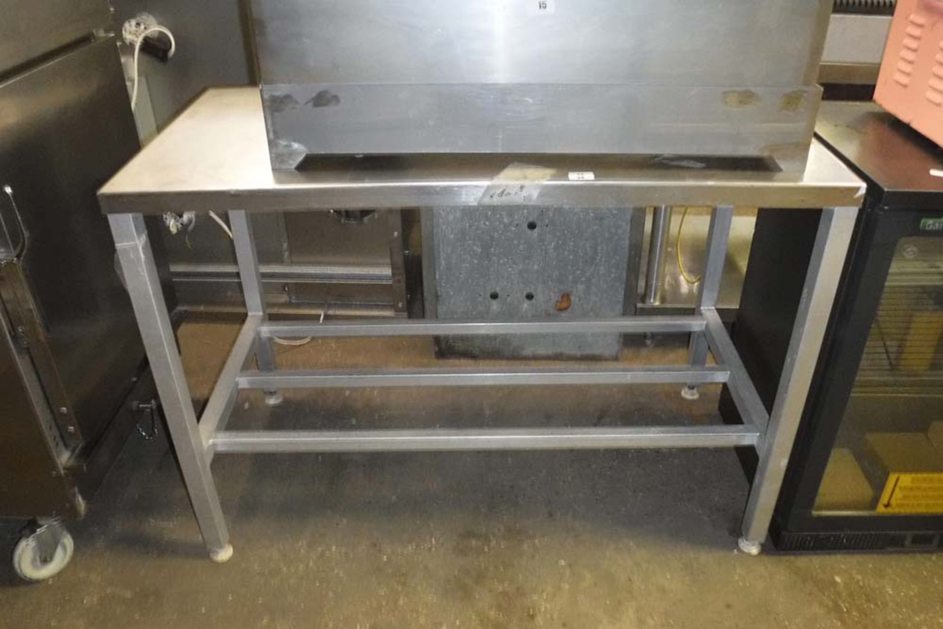 120cm stainless steel preparation table with shelf under