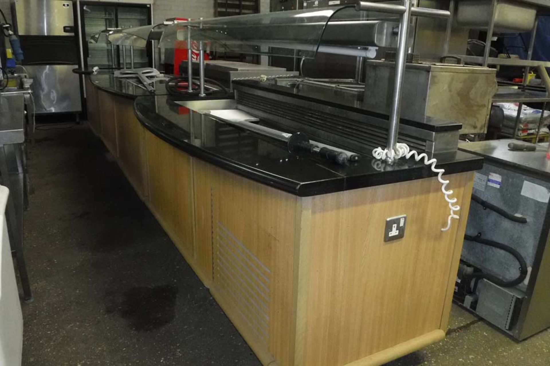 Large servery consisting of 3 sections, each on mobile castors, manufactured by EMH Intl. Ltd. - Image 5 of 6