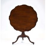 A George III mahogany tilt-top table,