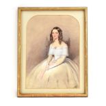 Sir John Tenniel (1820-1914), A seated portrait of Harriet Gurney, signed and dated 1843,