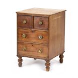 A 19th century mahogany side cabinet, with an arrangement of two short and two long drawers,