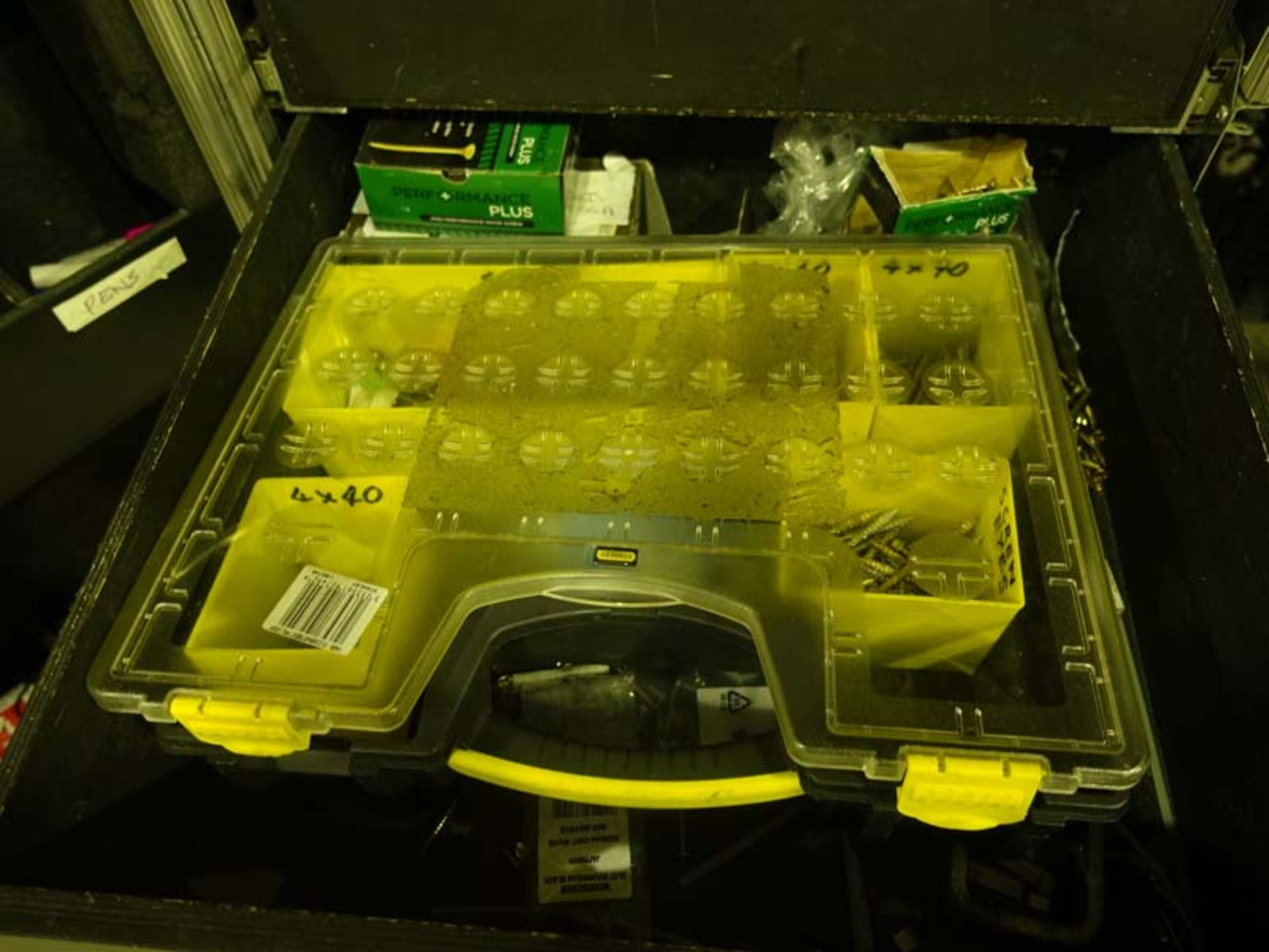 Wheeled freight case containing Production Box Equipment including hand tools, fixings, tape, clamps - Image 5 of 6