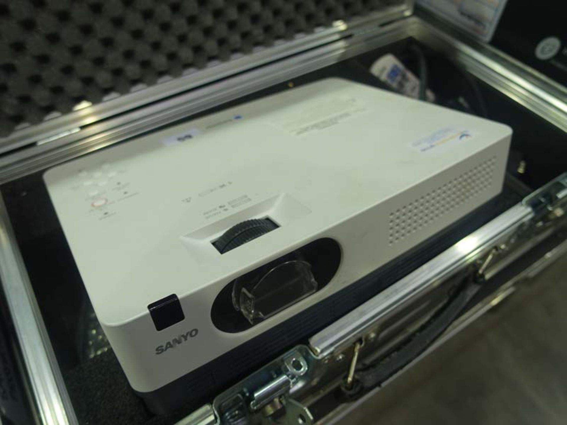 Sanyo model PLCXW200 XGA projector with accessories and case