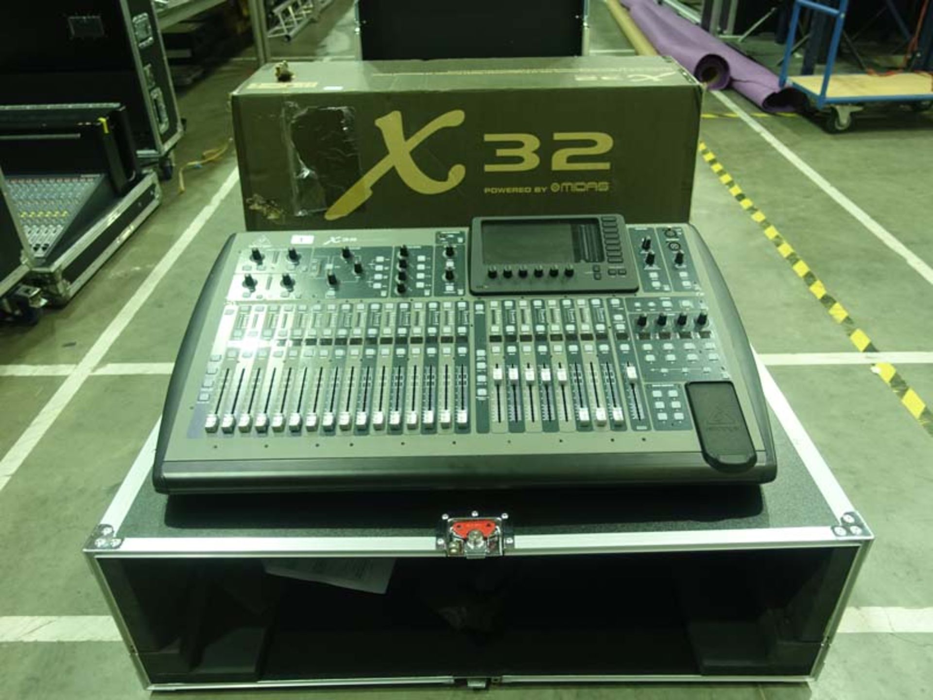 A Behringer Midas X32 32 channel digital mixing console with box and padded wheeled flight case - Image 3 of 3