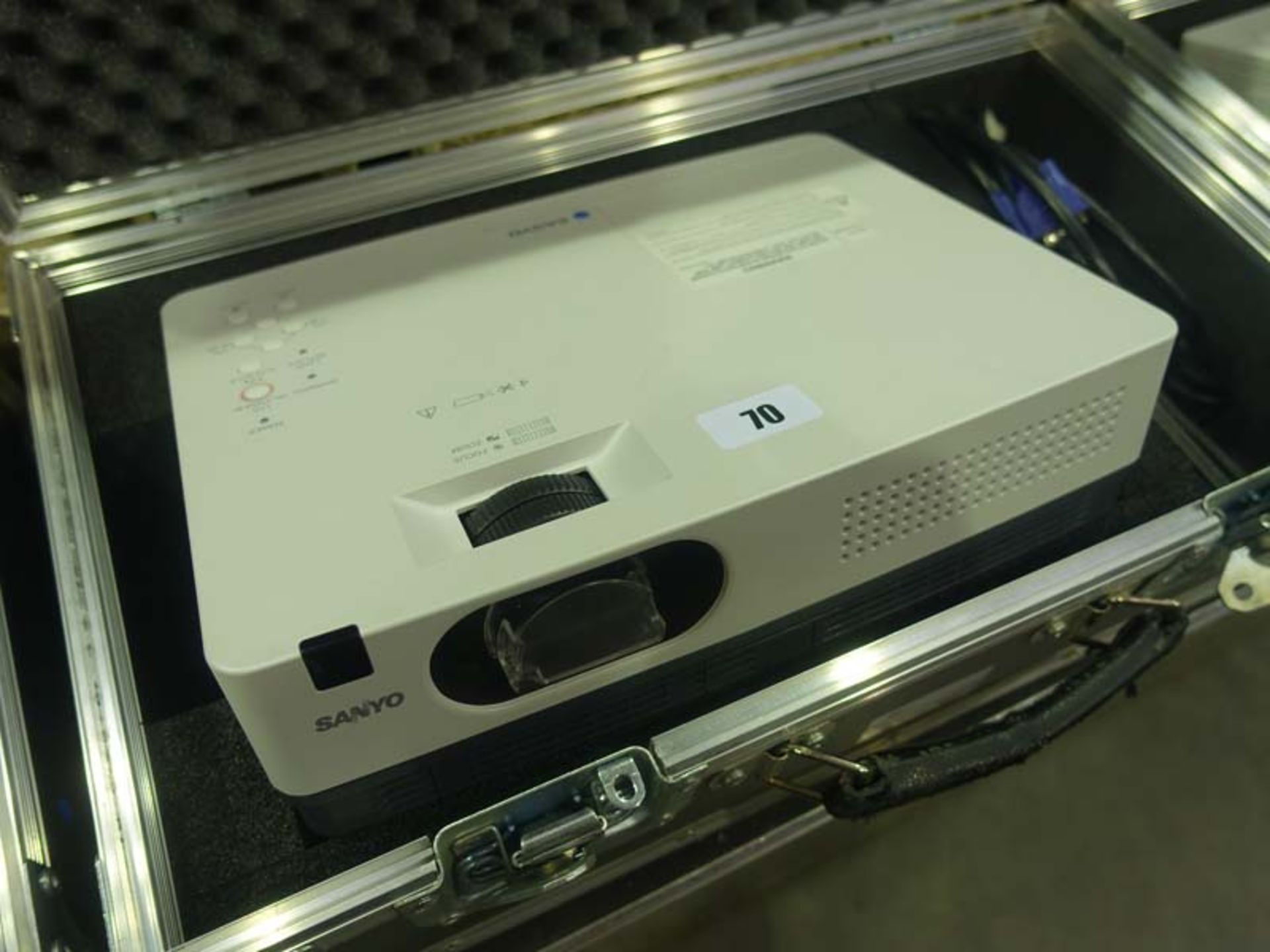 Sanyo model PLCXW200 XGA projector with accessories and case