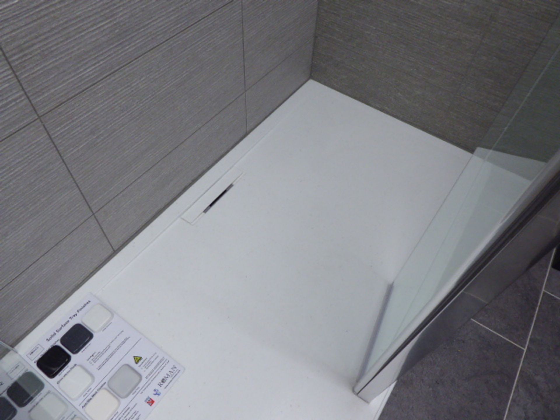 Roca Senso shower room with a large rectangular shower tray, glass shower panels, shower column with - Image 7 of 8