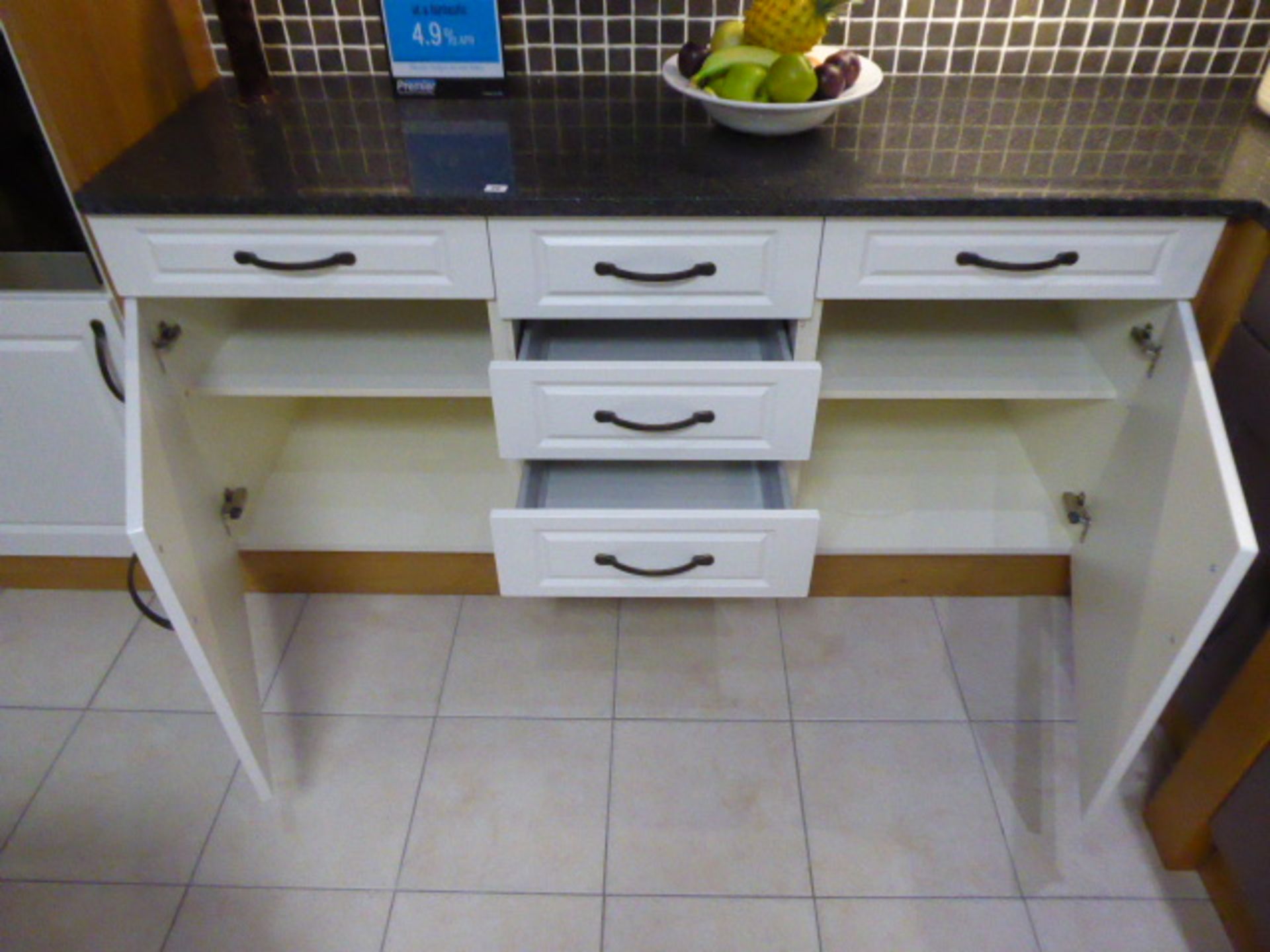 Waltham White Ash Broadoak Natural and Painted Damson kitchen in corner shape with a granite - Image 8 of 9