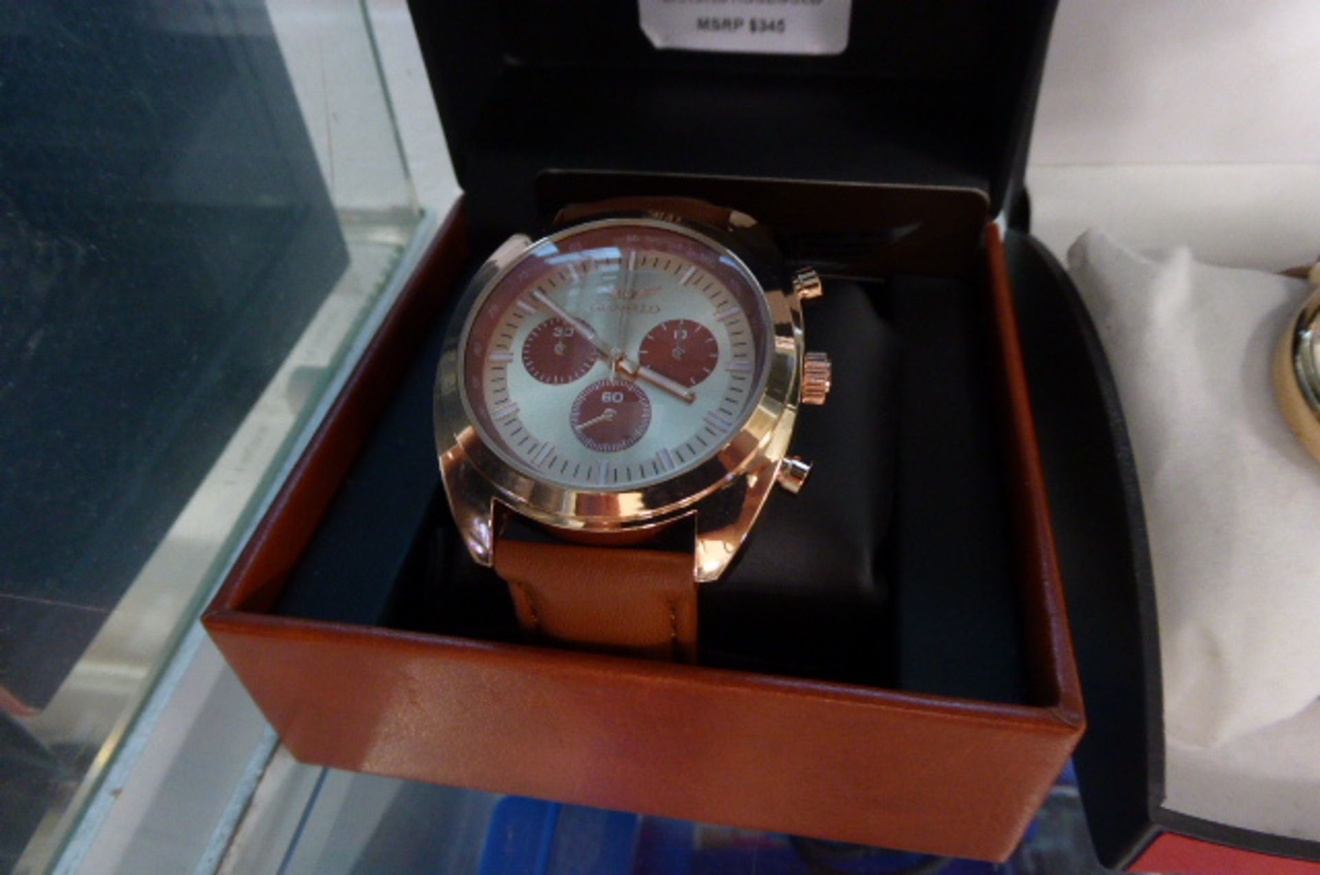 Gianello wristwatch with brown strap in box