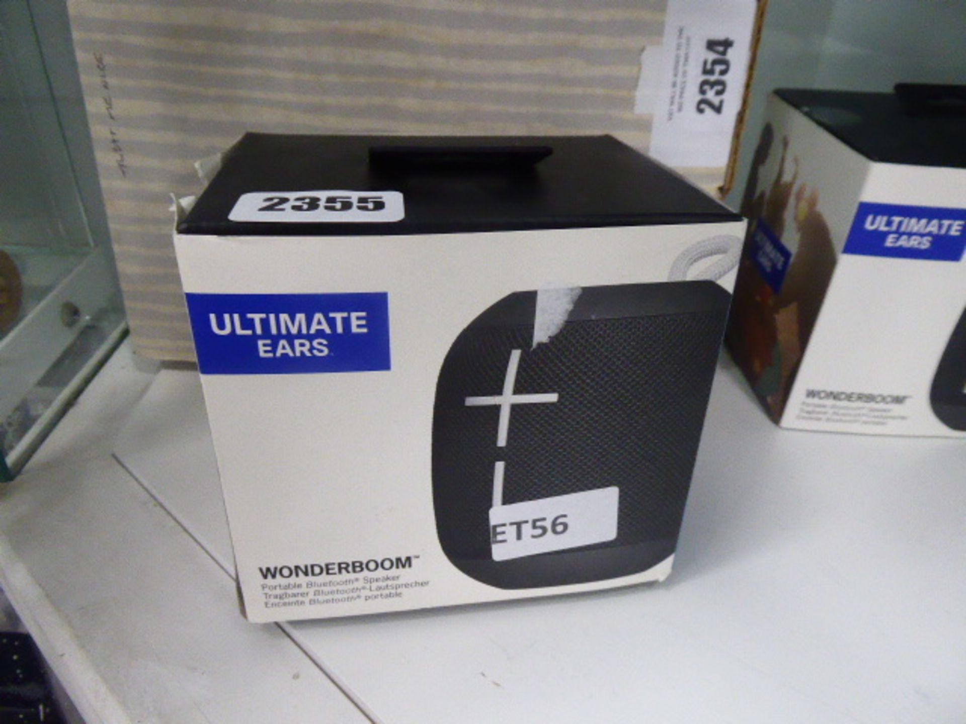 Ultimate Ears Wonderboom portable bluetooth speaker in box