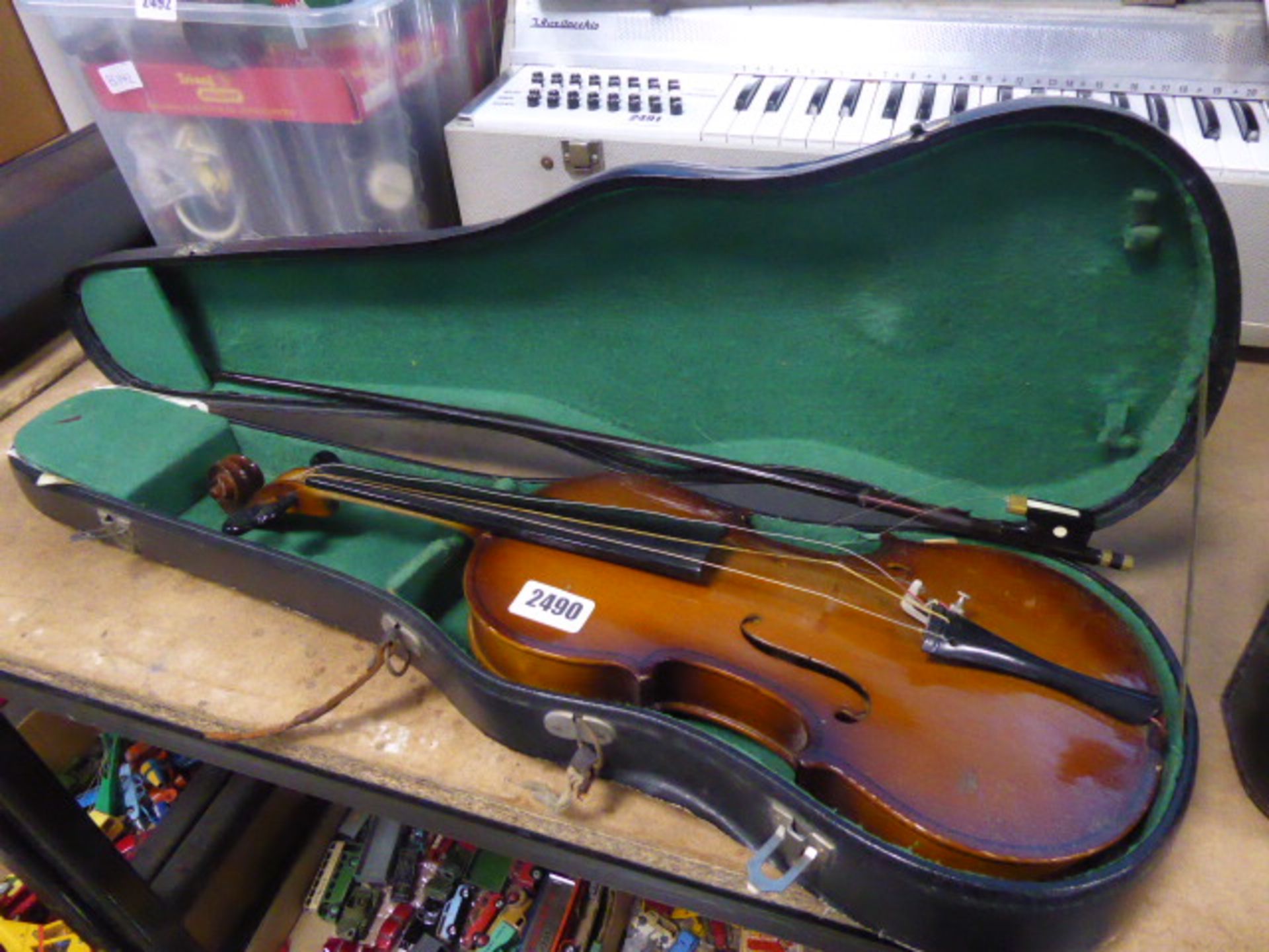 Violin with bow and case