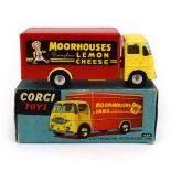 A Corgi Toys 459 ERF Model 44G van advertising Moorhouses Jams,